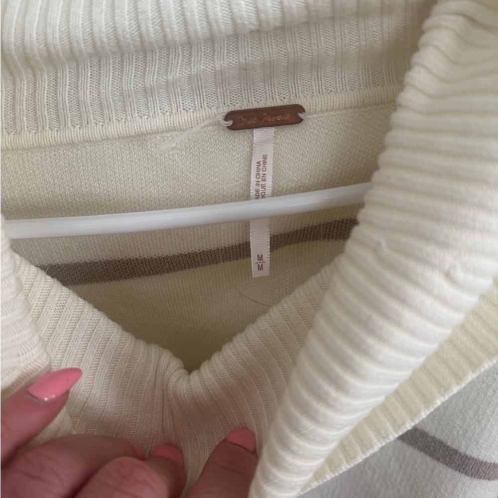 FREE PEOPLE Paulie Sweater Moonbeam Combo Size Medium - Picture 7 of 14